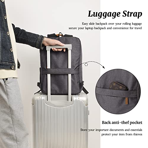 Hp hope Laptop Backpack for Women, 15.6 Inch Work Backpack with USB Port, Water Resistant Backpack for Travel, College, Commuter, Business 6