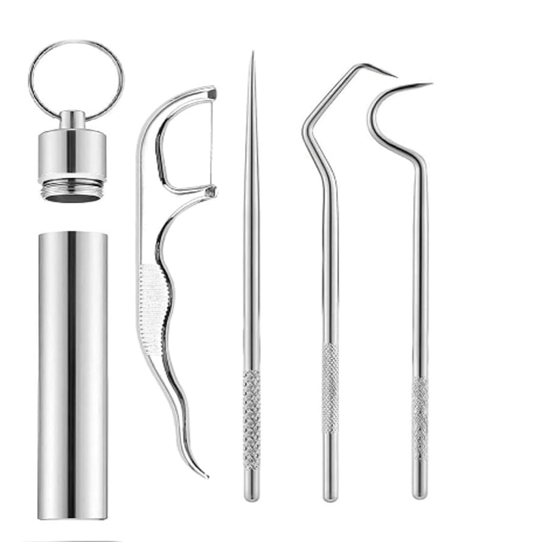 Stainless Steel Dental Cleaning Pick Kit with Portable Travel Case including 4 Interchangeable Oral Hygiene Tools Tooth Tartar Scraper Plaque Remover Gum Care Kit for Home Office Travel-image-40