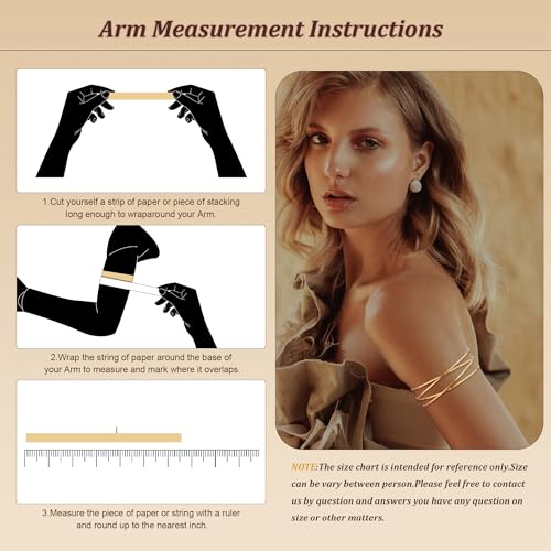 4PCS Upper Arm Cuff Bracelets for Women Gold Silver Cuff Bangle Bracelet Adjustable Upper Arm Bands Armband Set Simple Open Armlet4