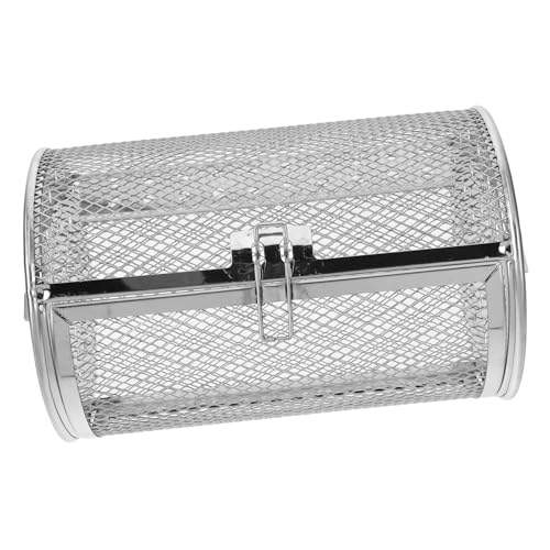 IMIKEYA 360° Rotating Grill Stainless Steel Mesh Roaster Easy Open Door Chicken Wing Rotisserie Self-rotating Basket Multi-purpose Oven Accessory