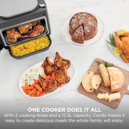 Image of Ninja Combi 12-In-1 Multi-Cooker, Oven & Air Fryer, 12 Cooking Functions, Make 15 Minute* Family-Size Meals, Includes Bake Tray, Pan, & Recipe Guide, Grey, SFP700UK