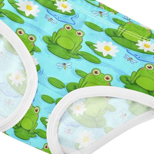 Joisal Print Girls Underwear Toddler 2t Cotton Panties for Girl Cute Green Frogs Blue Briefs Underpants4