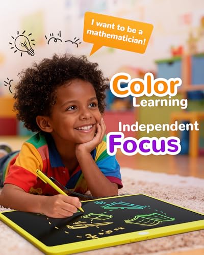 Image of KOKODI LCD Writing Tablet, 16 Inch Colorful Toddler Doodle Board Drawing Tablet, Erasable Reusable Electronic Drawing Pads, Educational and Learning Toy for 3-6 Years Old Boy and Girls(Yellow)