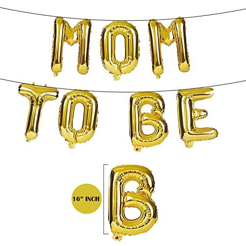 Image of Rozi Decoration Golden Theme Mom To Be Decoration Items Set, Baby Shower Decoration Items for Home Marathi, Mom To Be Decoration Set Combo Pack of 9 Pcs