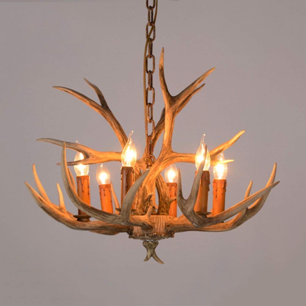 SYAXVOM Antler Chandelier Light Living Room Restaurant Bar Retro Personality Creative