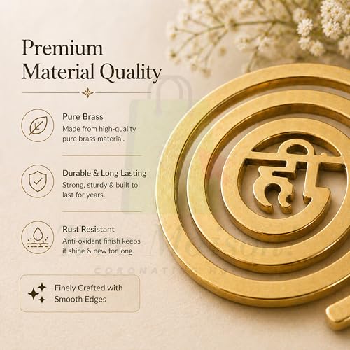 Image of Brass Hii Helix |Size- 4 Inch Approx |Weight- 160gm Approx |Energy Booster Vastu Remedy| Vastu Helix Remedy for Zone Correction |Zonal Placement - NW | Pack of 1