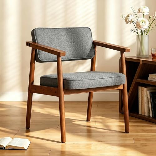 LSSPAID Mid Century Dining Chair Set of 1, Grey Fabric