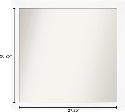 Miniatura 6 de Amanti Art Espejo personalizado, espejo de baño estrecho blanco para gabinete, espejo de pared o espejo de tocador de baño sobre el fregadero (26.25