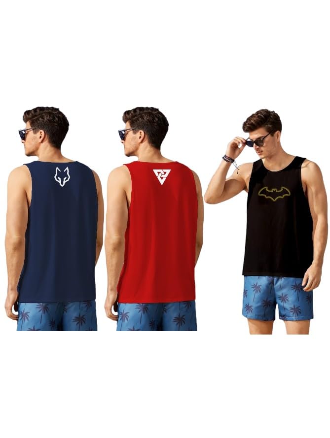 enziko Men's Cotton Round Neck Multicolour Printed Regular Fit Vest (Pack of 3)-picture-43