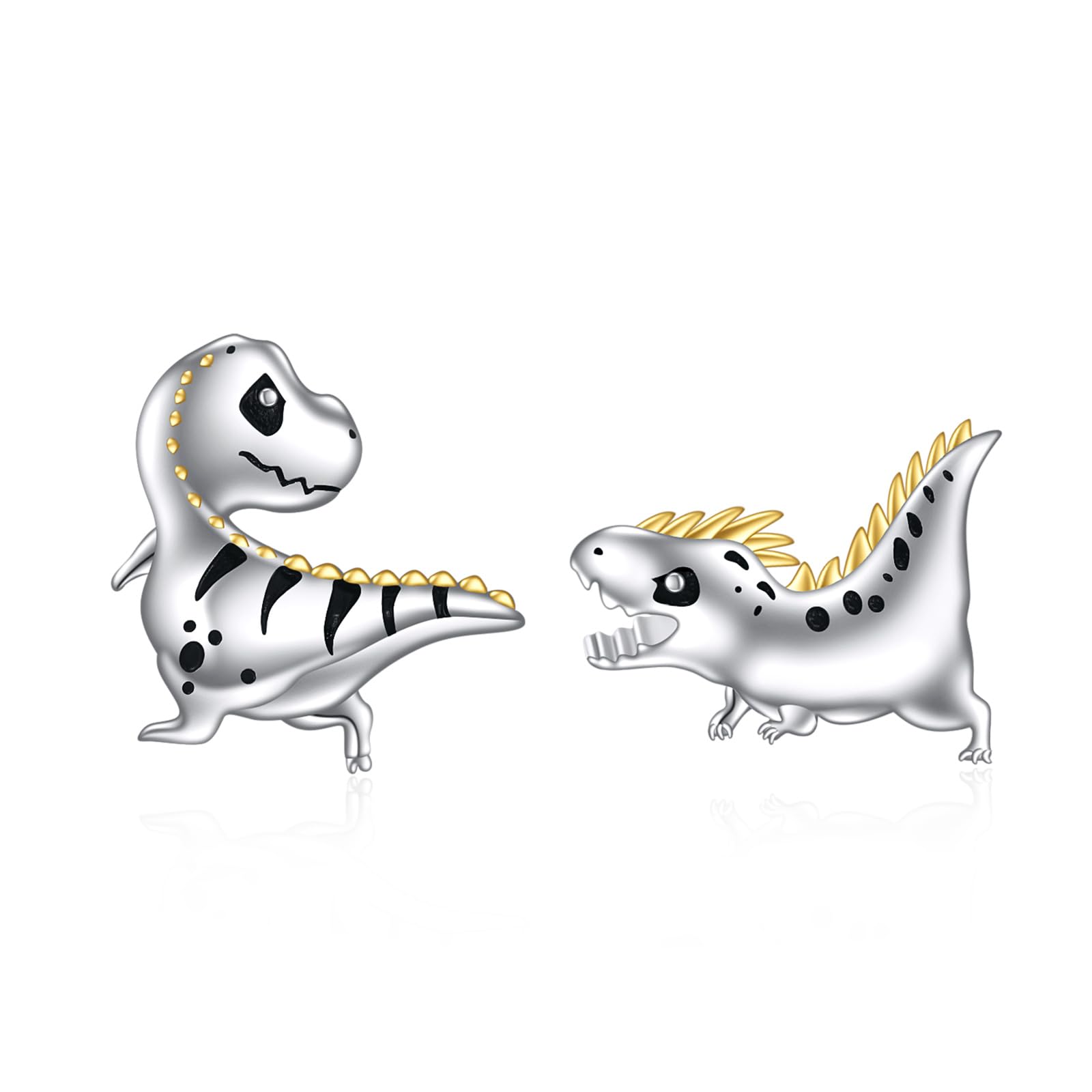 SALDI! Orecchini a forma di dinosauro Velociraptor in argento