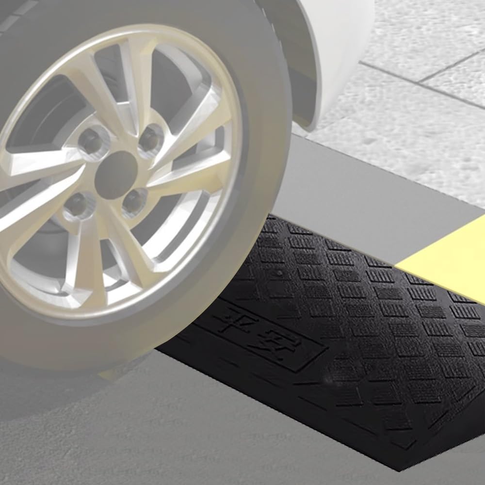 Genérico Rampa de Acceso para Silla de Ruedas de 15 cm de Altura - Rampa de Acceso Resistente para escaleras y Entrada de vehículos - Rampa de Entrada de Goma, soporta 250 kg (Altura de 5 c
