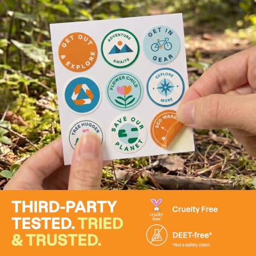Image of Cliganic Mosquito Repellent Stickers for Kids & Adults (80 Pack) - Adventure Patches, Natural DEET-Free, Essential Oil Infused, Insect Repelling Garments