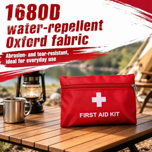 Image of First Aid Bags Empty,Mini First Aid Pouch Empty,Mini First Aid Kit Bulk,Zipper Pouches for Emergency,Travel and Outdoor (Red 30 Pack, 4.3 * 6.3 inch)