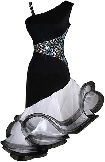 Customization Made Black Latin Dance Dress Adult