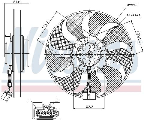 NISSENS Ventola, Raffreddamento motore 85715