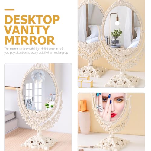 Espejo de maquillaje vintage estilo europeo retro ovalado miniatura 6