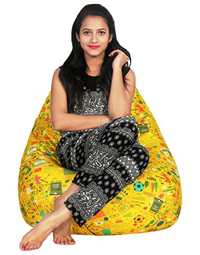 Image of Sattva Classic Back to College XXL Bean Bag Cover Without Beans - Yellow Youth