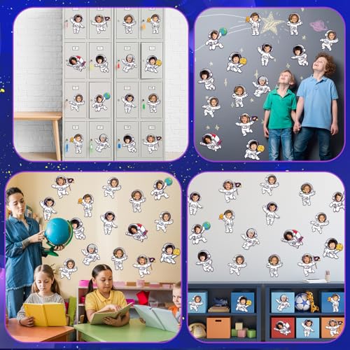 Image of gisgfim 80Pcs Outer Space Cutouts Back to School Decorations Bulletin Board Astronaut Paper Cut-Outs Classroom Decor for Boy DIY Craft Photo Wall Solar System Kindergarten Preschool Party Favor Supply