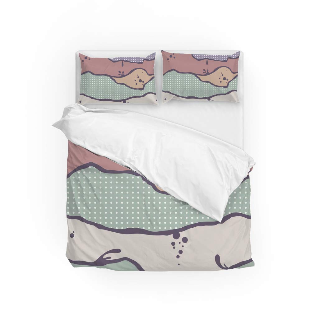 Housse de couette motif tripes et éclaboussures en polyester infroissable et facile d'entretien