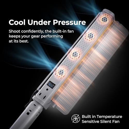 Image of Digitek (DSL-1000 RGB) Handheld RGB LED Stick Light Wand with Barndoor, Battery Pack & Remote, 100W+80W RGB, 14 Special Effects, 0-360 HSI Full Color, 2700-7500K, CRI >97, for Photo & Videoshoots