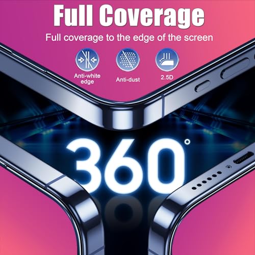 Image of 2 Pack Compatible with iPhone 15 Pro Max and Compatible with iPhone 15 Plus Privacy Screen Protector Gradient colorful 25 Degree Anti-Spy Tempered Glass Anti-Bluelight Bubble Free Full