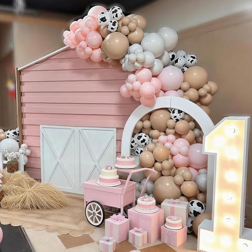 Image of Cowgirl Balloons, 50 Pcs Cow Print for Girls Birthday Baby Shower Party