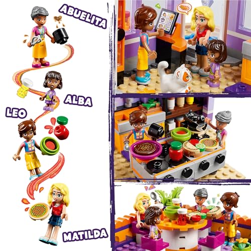 Image of LEGO 41747 Friends Heartlake City Collective Kitchen Toy with Home Accessories, 3 Mini Dolls Plus Churro the Cat Figurine, Combine with the Collective Center (41748)
