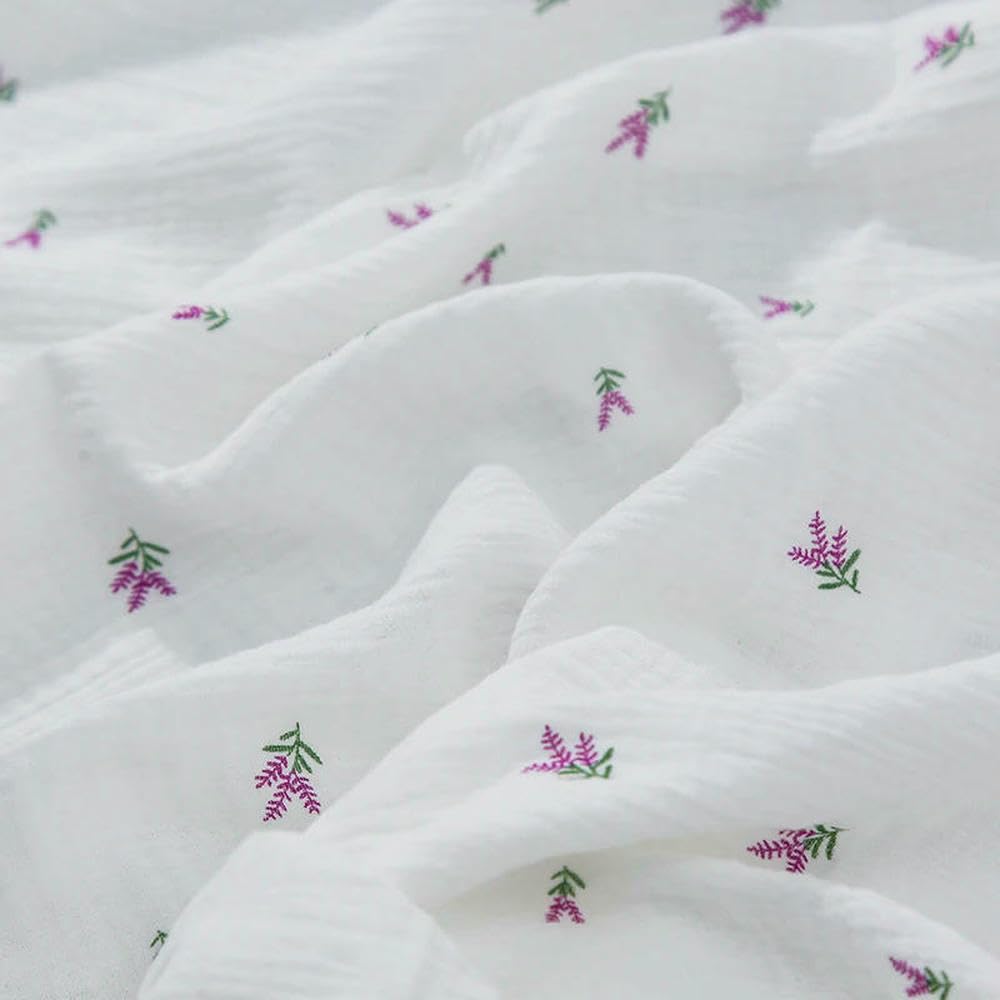 Tejido de algodón de doble gasa, Tela de brocado crepé algodón, multicolor, 135x(50-500) cm, for pijamas, bricolaje