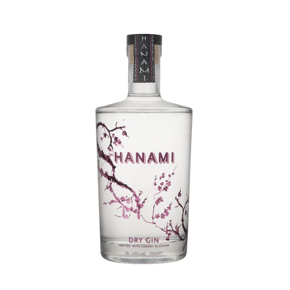 Hanami Dry Gin 70cl – Premium Japanischer Gin mit Kirschblüten – Hochwertige Spirituose 43% Vol. – Perfekt als Alkohol Geschenk, für Cocktails & Pur genießen