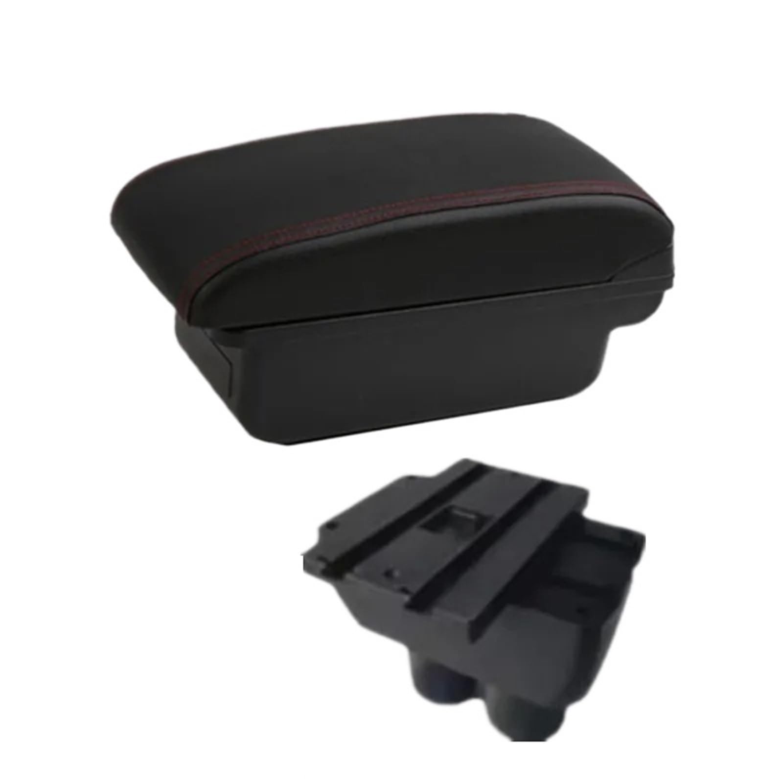 NOKRGQW Car Armrest Box For VW For Touran Caddy Car Armrest Box Central Storage USB Port Interior Dedicated Retrofit Accessories(A1 red line No USB)