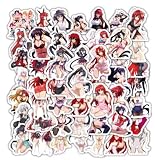 60Pcs Anime Stationery Stickers High School DxD Sexy Cute Kawaii Sticker Stationery Student Cartoon Manga Waterproof Graffiti Decorate