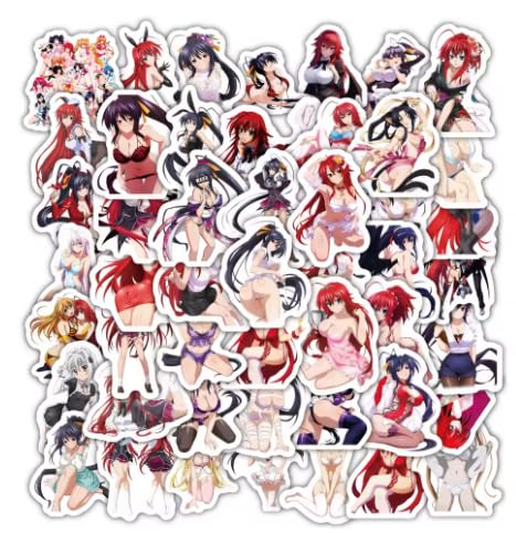 60Pcs Anime Stationery Stickers High School DxD Sexy Cute Kawaii Sticker Stationery Student Cartoon Manga Waterproof Graffiti Decorate