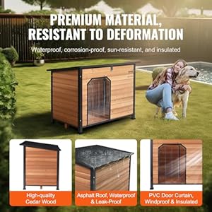 Vevor Outdoor Dog House Waterproof Insulated Dog House with Elevated Floor Antibite Wood Dog House Outdoor Iron Frame Open Roof for Medium to Large Dogs  Cucciolini Doodles Vevor outdoor dog house waterproof insulated dog house with elevated floor anti bite wood dog house outdoor iron frame open roof for medium to large dogs   cucciolini doodles