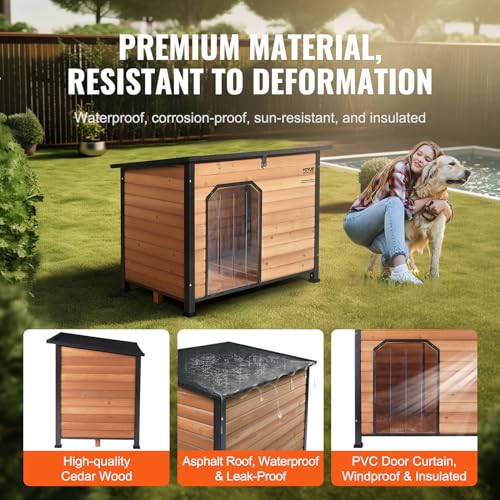 Vevor Outdoor Dog House Waterproof Insulated Dog House with Elevated Floor Antibite Wood Dog House Outdoor Iron Frame Open Roof for Medium to Large Dogs  Cucciolini Doodles Vevor outdoor dog house waterproof insulated dog house with elevated floor anti bite wood dog house outdoor iron frame open roof for medium to large dogs   cucciolini doodles