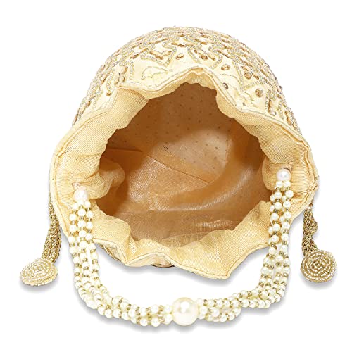 Image of Aheli Potli Bag Gift for Women Handmade Evening Wristlet Handbag Stylish Bridal Purse Fashion Bag