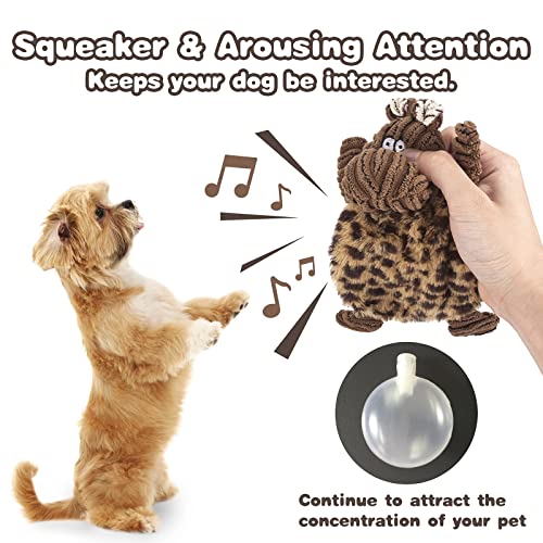 Dog Squeaky Toys, No Stuffing Plush Crinkle Dog Toy, 4 Pack Animal Cute Stuffless Puppy Toy, Interactive Chew Dog Toy Pet Birthday Gifts Unstuffed For Small & Medium Breeds #TOP1