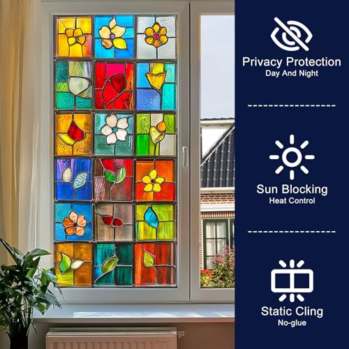Vinilo Decorativo para Ventana Vidrio Efecto Vitrales BlissYard miniatura 2
