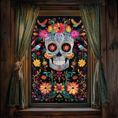 Vinilo Decorativo HOMETITUTE Día de los Muertos 24x36 pulgadas miniatura 6