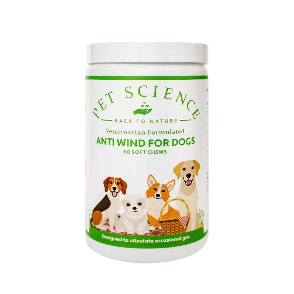 Pet Science Anti Wind for Dogs, Reduces Flatulence, Gas and Burps, Freshens Breath (60 Soft Chews)