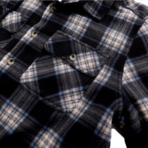 Image of LeeHanTon Mens Flannel Jacket Heavyweight Sherpa Fleece Jackets Outdoor Hiking Casual Soft Warm Coat with Pockets