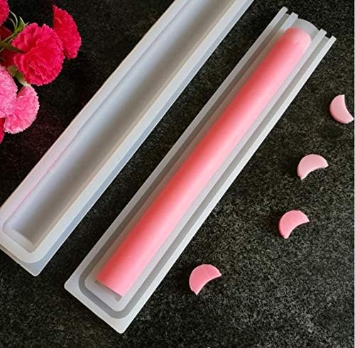 Emousport Various Shapes Silicone Tube Soap Mold Moon Flower Pipe Moulds For Candle Candy Cake Fimo Resin Crafts (Moon)