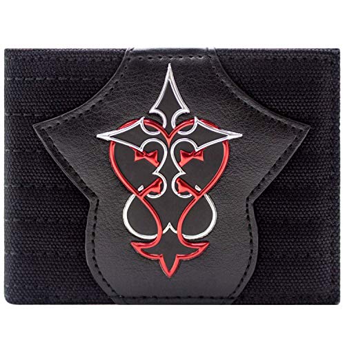 Preisvergleich Produktbild Kingdom Hearts Rotes & Silbernes Symbol Schwarz Portemonnaie Geldbörse