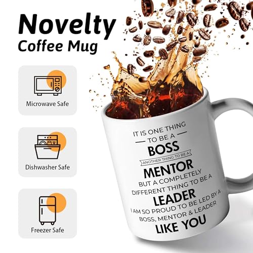 Image of Boss Mentor Leader Ceramic Coffee Mug 325ml - Gift for Bosses, Managers, Retirement, Promotion - The Office Farewell Present for Men Women