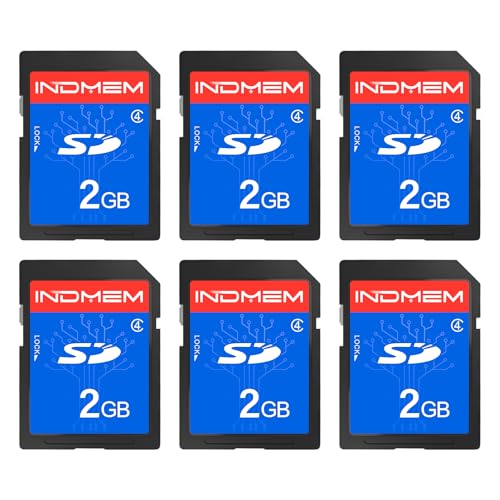 INDMEM SD Card 2GB, 6 Packs Class 4 2GB Flash Memory Card MLC Standard Secure Digital Cards Camera Card