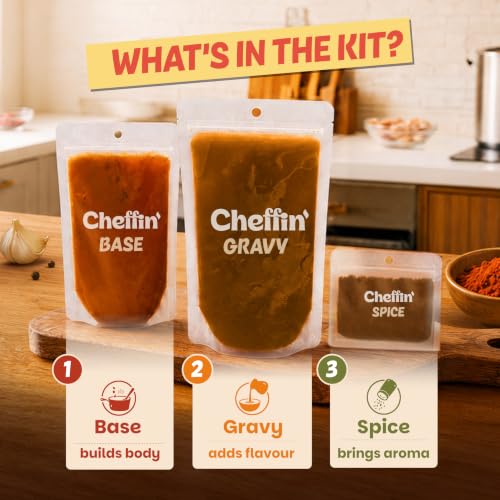 Image of Cheffin' Amritsari Chole, 300g | Chef Curated Gourmet Cooking Kit | Ready in 5 Min | 100% Natural, No Preservatives | Serves 2-3 (Pack of 2)