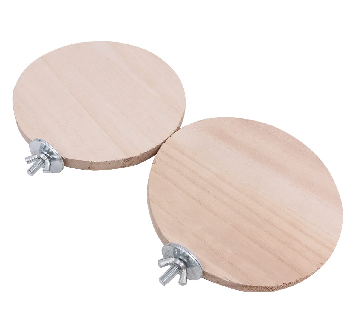 Piattaforma per Uccelli Trespolo Stand in Legno Naturale, Tavola Rotonda per Stazione Pappagallo, Accessori per Gabbia