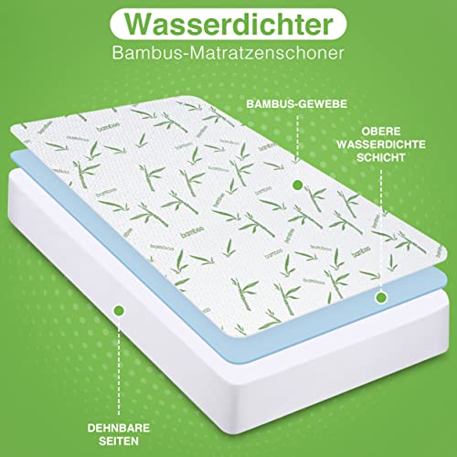 Utopia Bedding Matratzenschoner 140 x 200 x 30 cm Wasserdicht, Viskose Premium Matratzenauflage, Oeko-Tex Zertifiziert, Atmungsaktive, Matratzenschutz, Rundum Elastisch