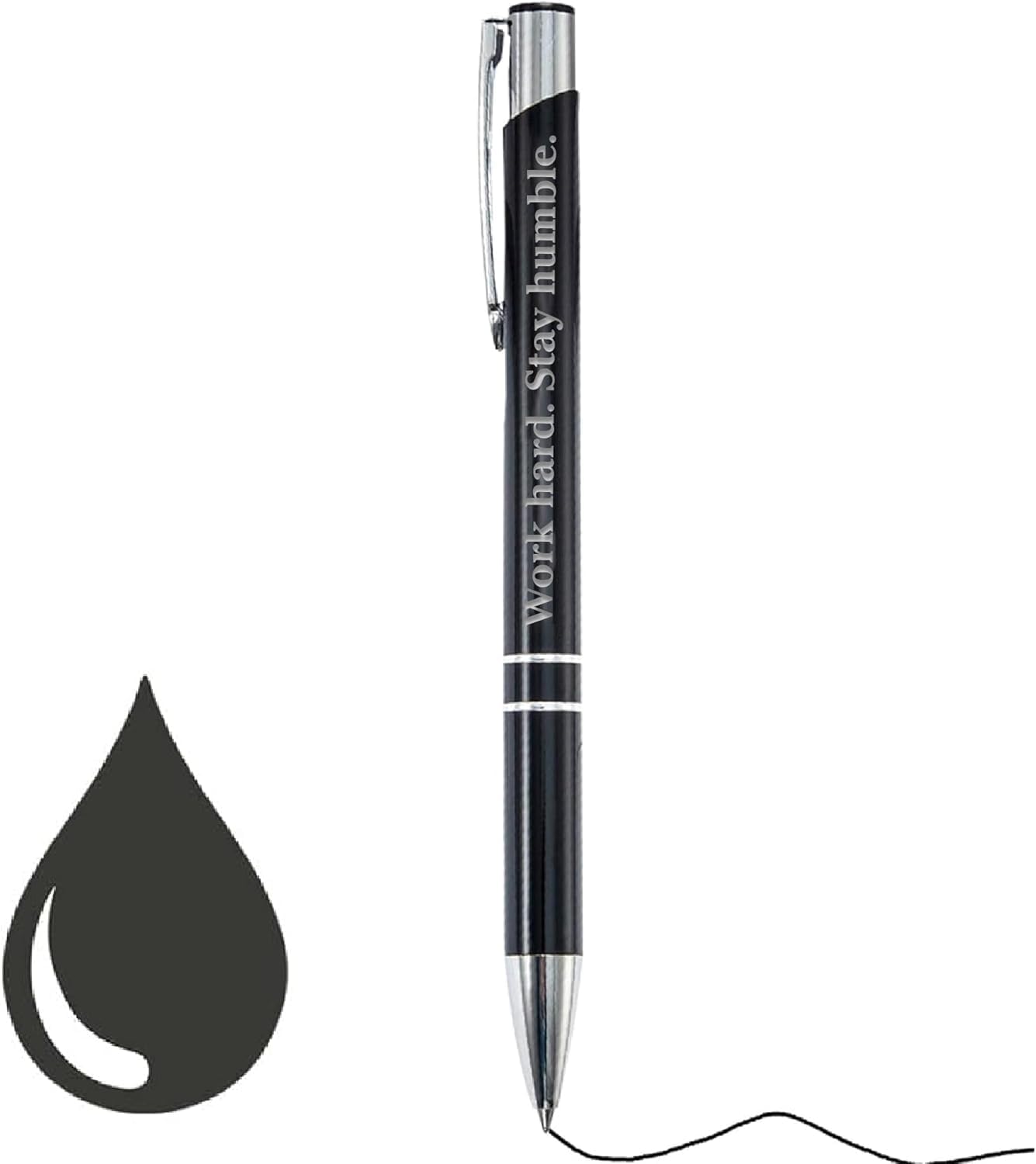 KreateSquare Custom Ballpoint Pen, Personalised with Your Choice of Text, Pen Gifts for Men Women Student, Aluminium, Fine Point & Black Ink, Unique Present