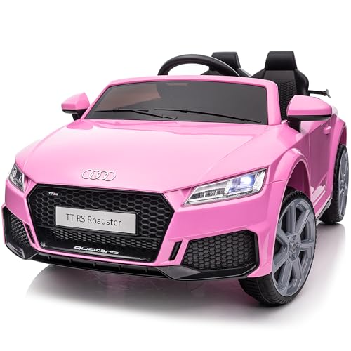 Hikiddo Electric Car for Kids, Licensed Audi 6V Kids Ride on Car Toy for Toddlers with Remote - Pink