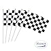 Checkered Racing Small Mini Stick Flags,30 Pack Black & White Checkered Flag Racing Pennant Banner Flags,Race Car Party,Sport Events, Birthday,Celebration
